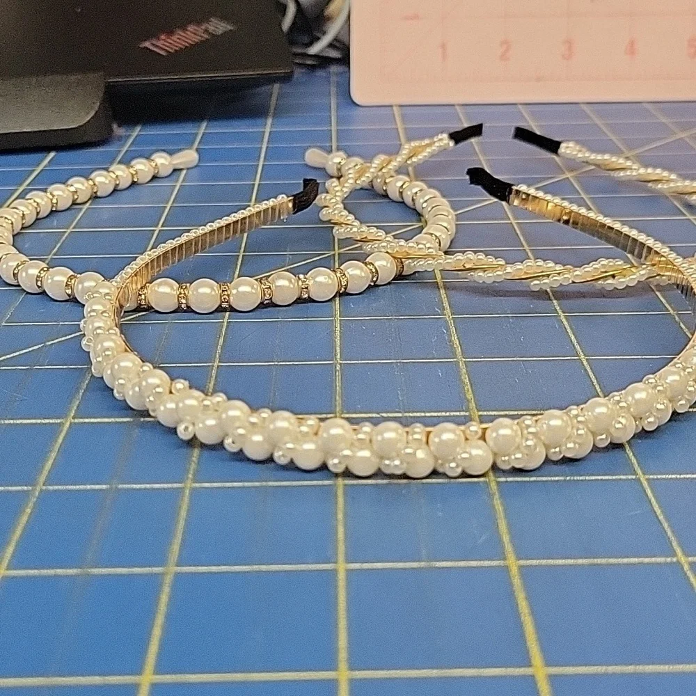 Elegant Pearl Headbands Set Of 3